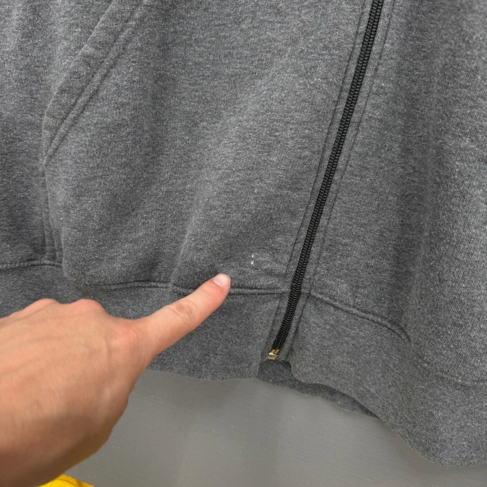 Y2K Nike Full Zip Hoodie Grey Vintage Athletic Sweatshirt Large